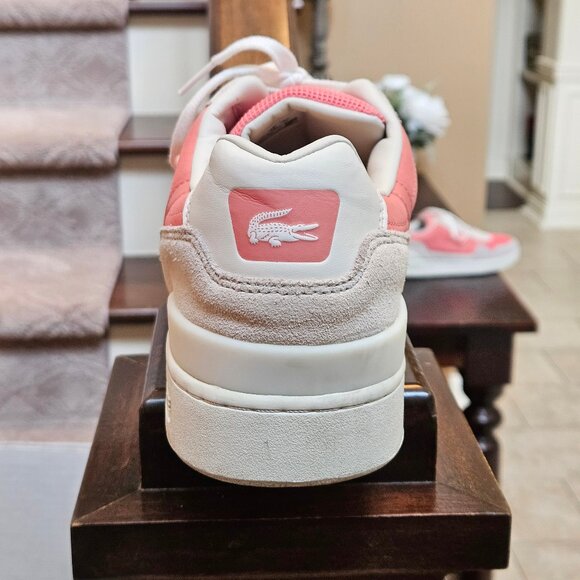 Lacoste Men's Fashion Sneakers, Salmon/Gray, Sz 12 - Picture 10 of 16